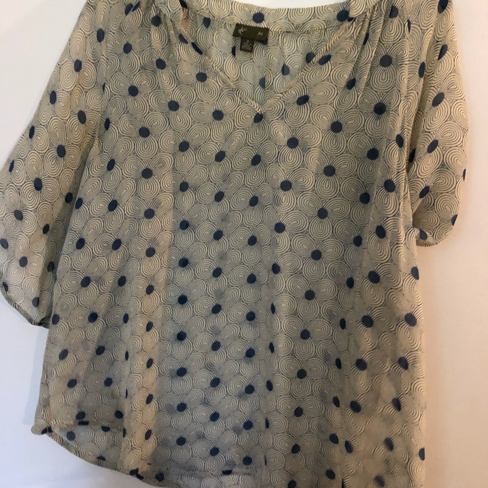 Blue and white blouse